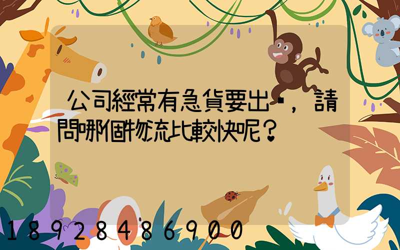 公司經常有急貨要出，請問哪個物流比較快呢？